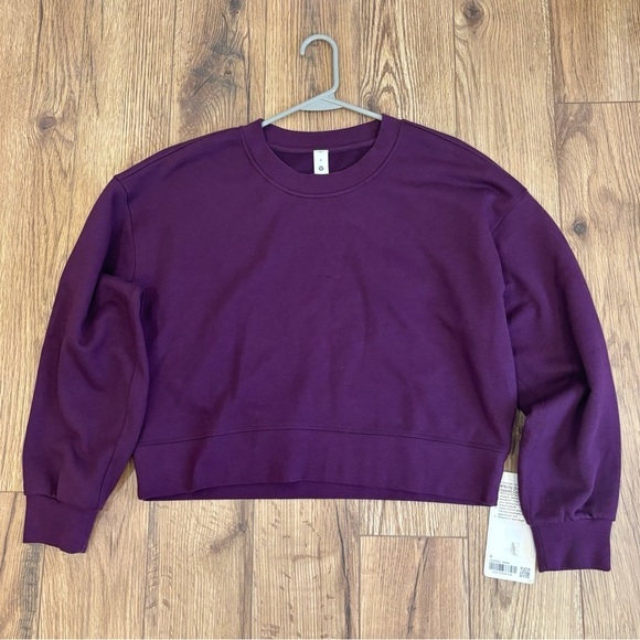 lululemon athletica Tops - NWT Lululemon Perfectly Oversized Cropped Crew Size 6 In Darkest Magenta
